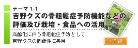 吉野クズの骨粗鬆症予防機能などの評価及び栽培・食品への活用