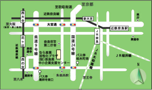 奈良県中小企業支援センターへのアクセスマップ